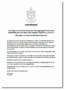 Uitnodiging inwijding poort Joodse begraafplaats Edam 11 juni 2023